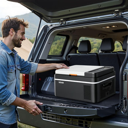 VEVOR Draagbare elektrische auto-koelbox, 20 l, draagbare mini-koelkast voor auto, werking DC 12 V 24 V, AC 100 V tot 240 V, instelbare temperatuur van -20 °C tot 20 °C, voor camper, reizen, boot