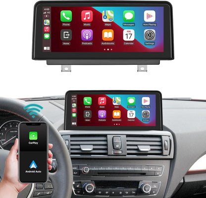 Ninetom 10,25 inch autoradio touchscreen voor 2008-2012 BMW 1-serie E81 E82 E87 E88 met CIC-systeem, ondersteuning voor Apple CarPlay/Android Auto/Mirrorlink/navigatie, autoradio-upgrade