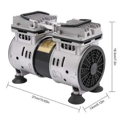 Vacuümpomp – Olievrije Pomp – Laboratoriumpomp – Industriële Vacuümpomp – Suppressiepomp – 550W Krachtige Motor – Fluisterstil 45 dB