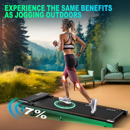Loopband - Elektrische Loopband - Wandelpad - Wandel-Joggingmachine - met 7% Helling - Bluetooth-Verbinding - 2.25 pk - 1-6 km/u - 7-laagse Loopoppervlak - Zwart