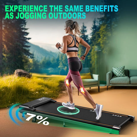 Loopband - Elektrische Loopband - Wandelpad - Wandel-Joggingmachine - met 7% Helling - Bluetooth-Verbinding - 2.25 pk - 1-6 km/u - 7-laagse Loopoppervlak - Zwart