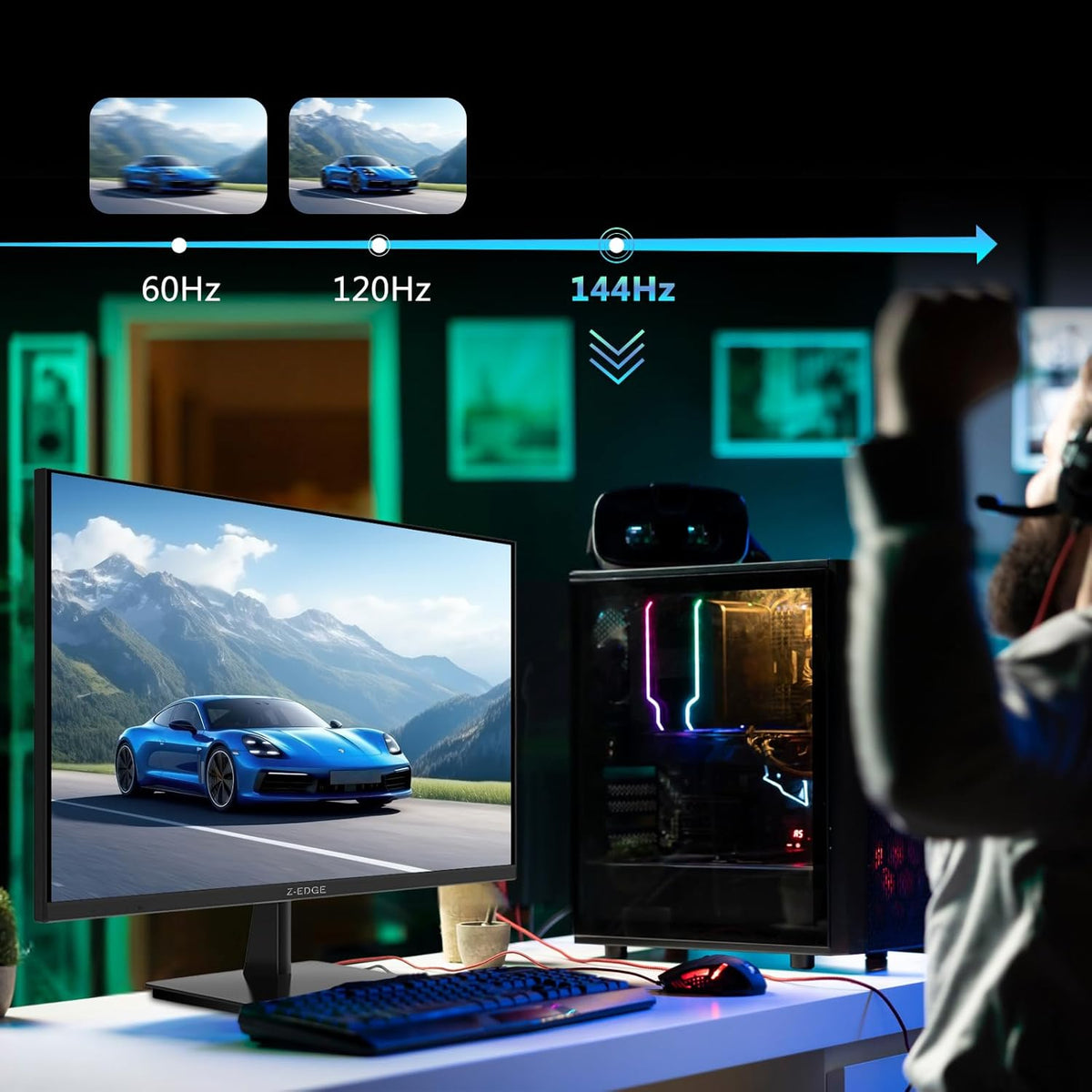 4K Monitor, Z-Edge 28 Inch IPS Monitor, UHD 3840 x 2160 IPS Computer Monitor, 300cd/m², 120Hz Refresh Rate, 4ms Response Time, U28I4K Ultra Thin Bezel
