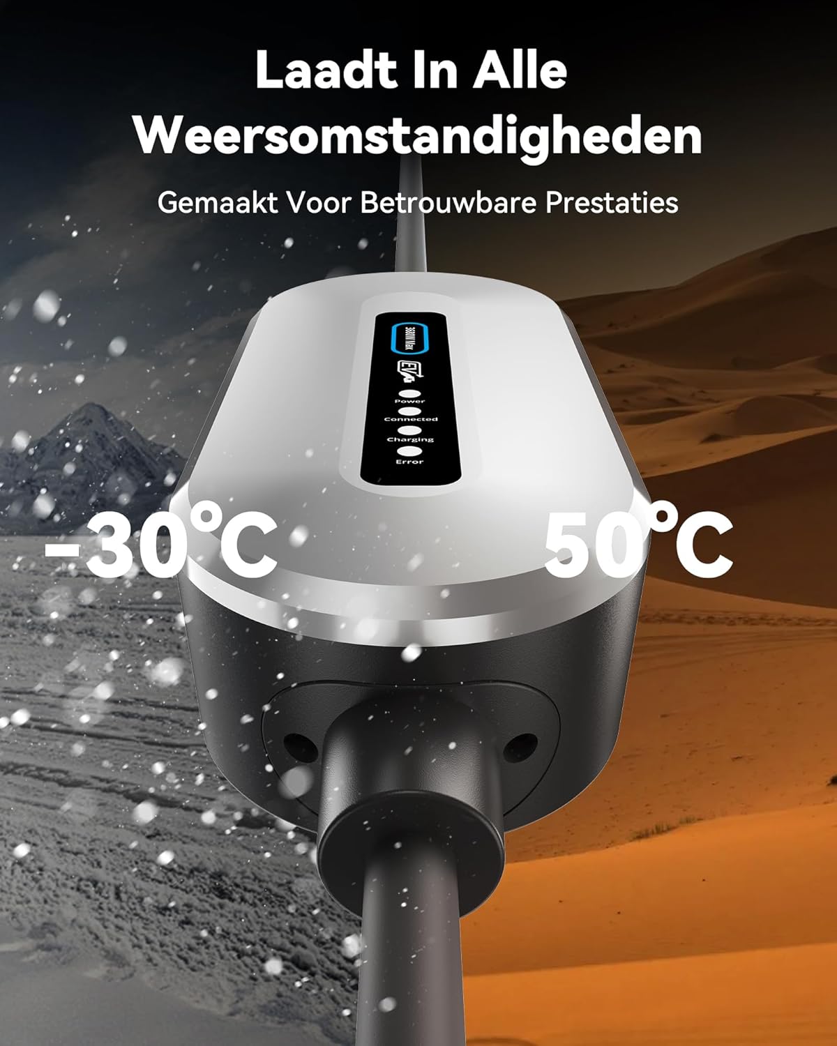 Type 2 Laadkabel Schuko (3,68 kW, 6,5 m, 16A, 1-Fase) | Thuislader EV Lader met LED, Mobiele Laadpaal voor Elektrische & Hybride Auto's (Model Y/3/X/S, EX30, NIRO, XC40 en andere EV/PHEV)