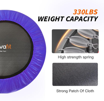 ATIVAFIT 102 cm opvouwbare trampoline met verstelbare schuimrubberen handgreep voor binnengebruik door volwassenen Ideaal voor fysieke fitnesstraining binnenshuis Thuis sporten