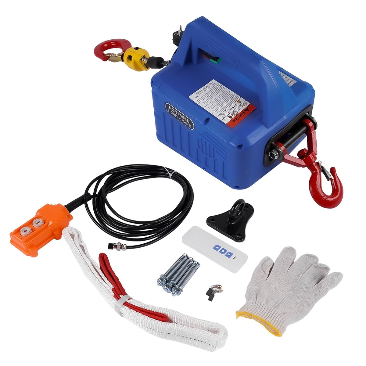 Elektrische lier met draadloze afstandsbediening, 500 kg, heftoestellen, 7,6 m, maximale hefhoogte: 4,8 m/min, draadkabel 6 mm x 7,6 m, 230 V, 1500 W Hopzty