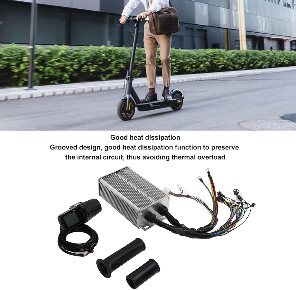 Topyond 48V 60V 1500W Electric Scooter Controller with S886 Half Twist Throttle Panel Set Electric Bike Conversion Kit for Electric Scooters