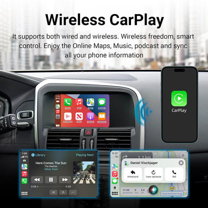 Draadloze CarPlay Decoder – CarPlay Interface – Android Auto Adapter – Infotainmentsysteem Upgrade – Dashboard Connector – Plug & Play Installatie – Dual-Band WiFi & Bluetooth 5.0
