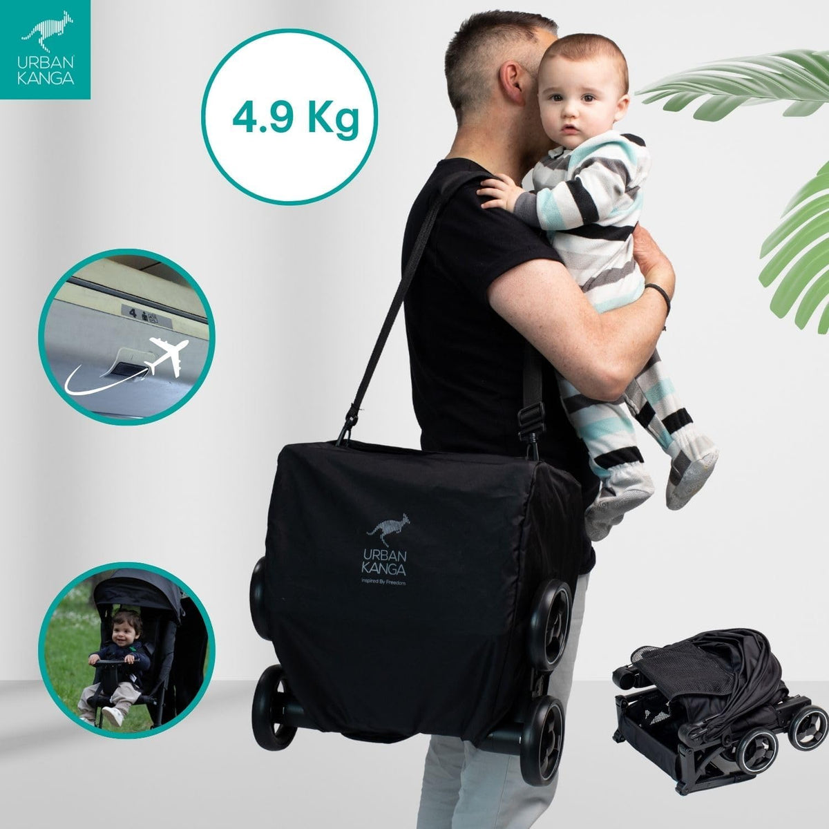 Urban Kanga Bandicoot – Lichtgewicht Reisbuggy Cabineformaat – Compact Inklapbaar – Geschikt tot 22 kg