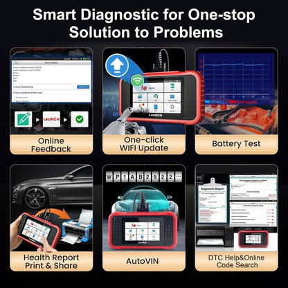 LAUNCH CRP129E V2.0 OBD2 Code Reader Scanner, 4 Systeem ENGINE/ABS/SRS/AT auto diagnostisch hulpprogramma, 12 Reset Service, TPMS/Oil/EPB/SAS/DPF/BMS/Throttle Reset, injector codering, Auto Vin