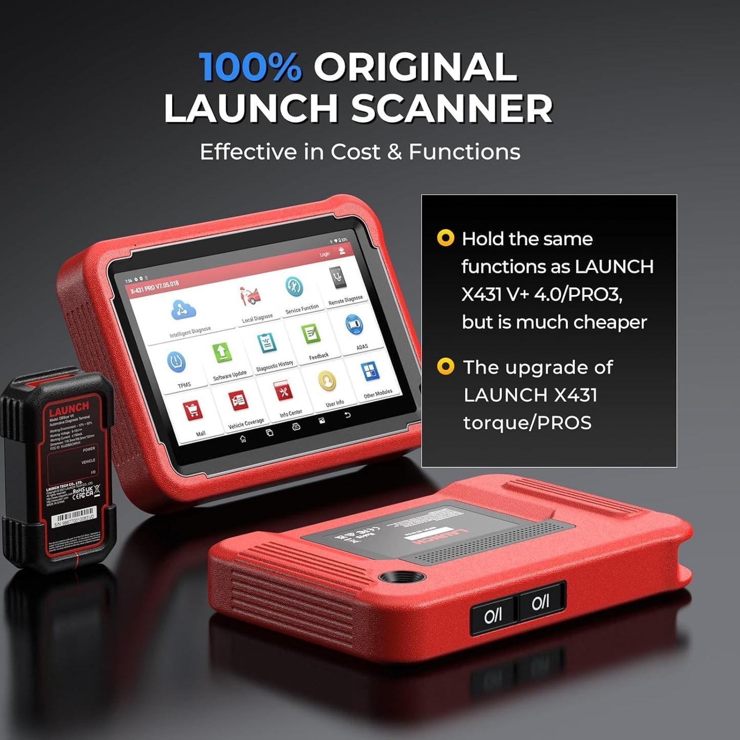 LAUNCH Start X431 PROS V1.0 OBD2 Diagnostisch apparaat met 31+ speciale functies, bidirectionele controle, ECU -codering, immobiele service, aanpassing, toetsenprogrammering