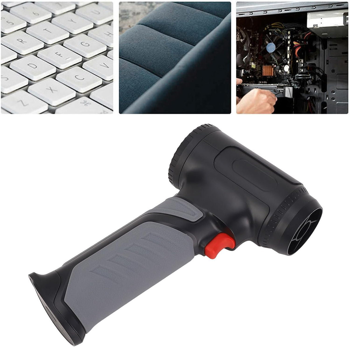 Jet Blower, Elektrische Luchtstofdoek, 40000RPM Windsnelheid Oplaadbare Draadloze Bladblazer met 6000MAH Batterij voor Computer, Auto, Buitenshuis, Ideaal voor Sneeuwverwijdering