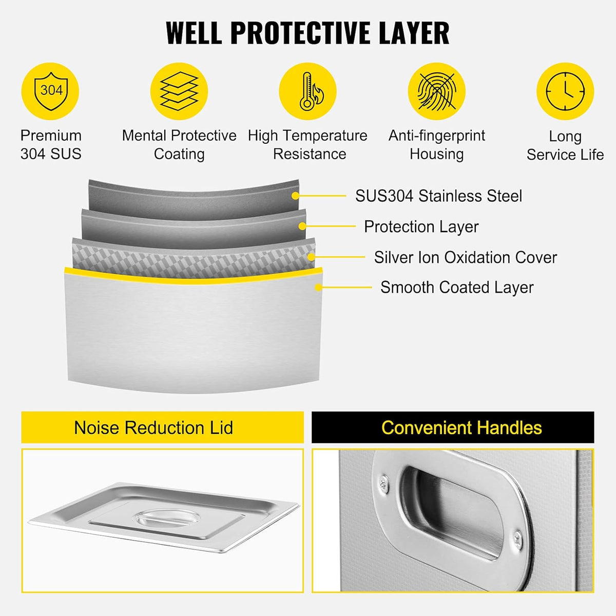 VEVOR Ultrasonic Cleaner for Vinyl Plate, 6 L, Professional Ultrasonic Cleaner, Capacity 8 Discs from 178 to 305 mm, Ultrasonic Machine, 180 W, with Dry Holder, for Home Store