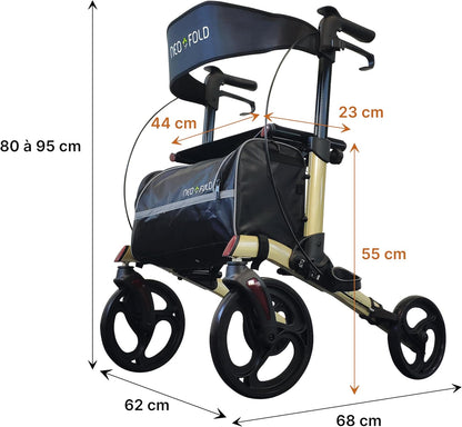 Identités 826024.CHAMPAGNE,Rollator Neo Fold Evolution Champagne