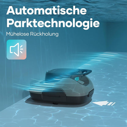AIPER Zwembadrobot, draadloze zwembadstofzuiger met accu, 90 minuten reinigingstijd, automatische reiniging met zelfinparkeerfunctie, compacte en lichte zwembadreiniger, ideaal voor bovengrondse