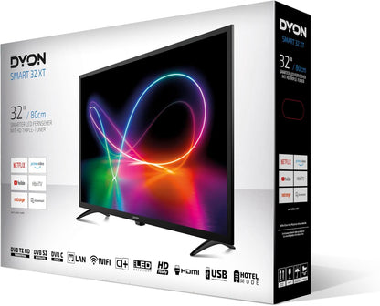 DYON Smart 32 XT 80 cm (32 inch) TV (HD Smart TV, HD Triple Tuner (DVB‐C/‐S2/‐T2), Prime Video, Netflix & HbbTV)