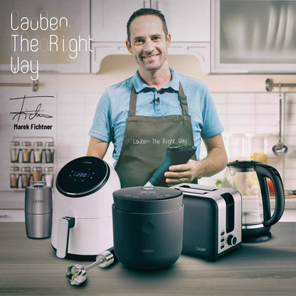 Lauben Low Sugar Rice Cooker rijstkoker met lage zoekfunctie, inhoud 1,5 l, vertraagde start, warm houden, binnencontainer vaatwasmachinebestendig, anti-aanbaklaag (wit)