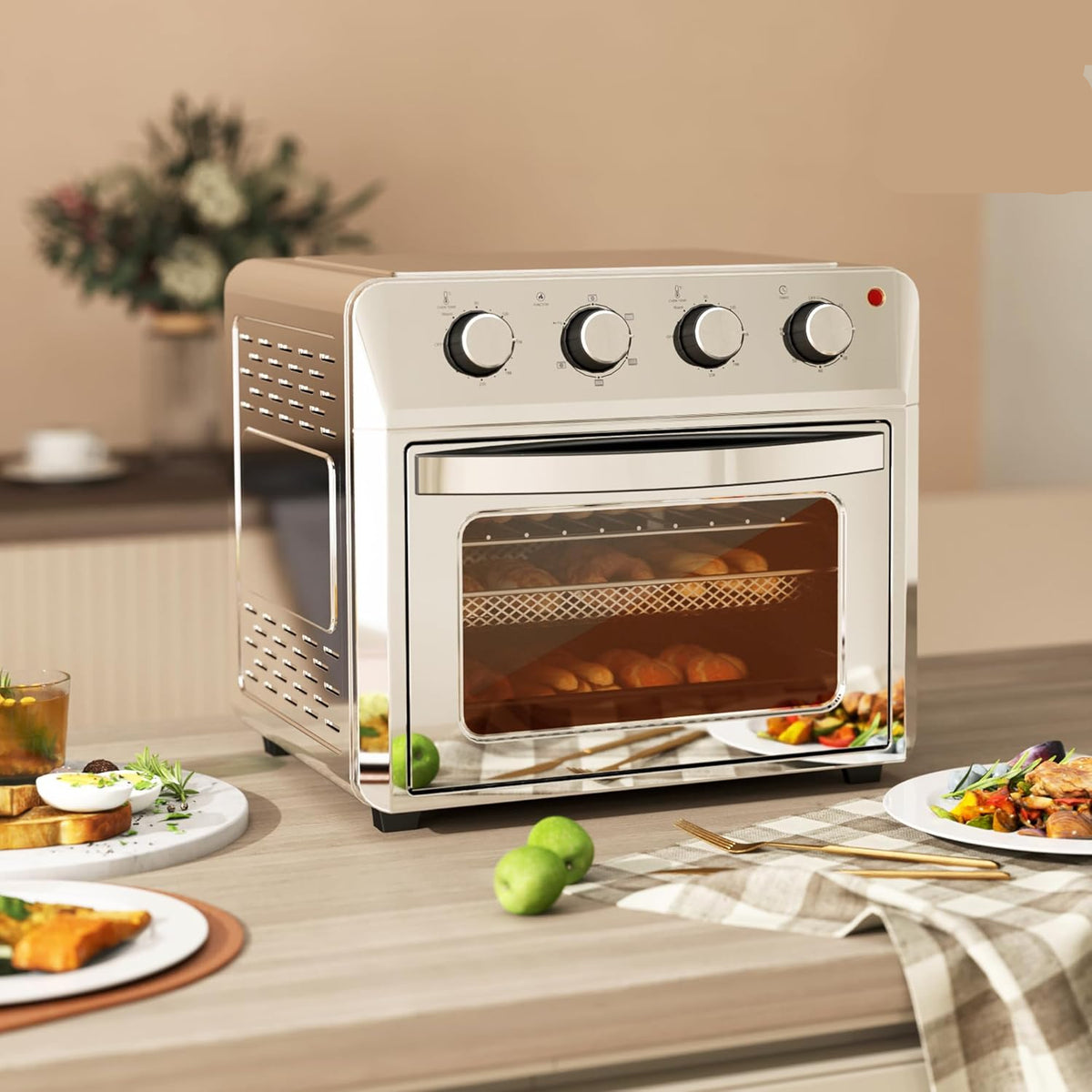 Mini Heteluchtoven – Mini Oven – Convectie Oven – Airfryer – Heteluchtfriteuse – 24 Liter Inhoud – 1600 Watt Vermogen - QUORE