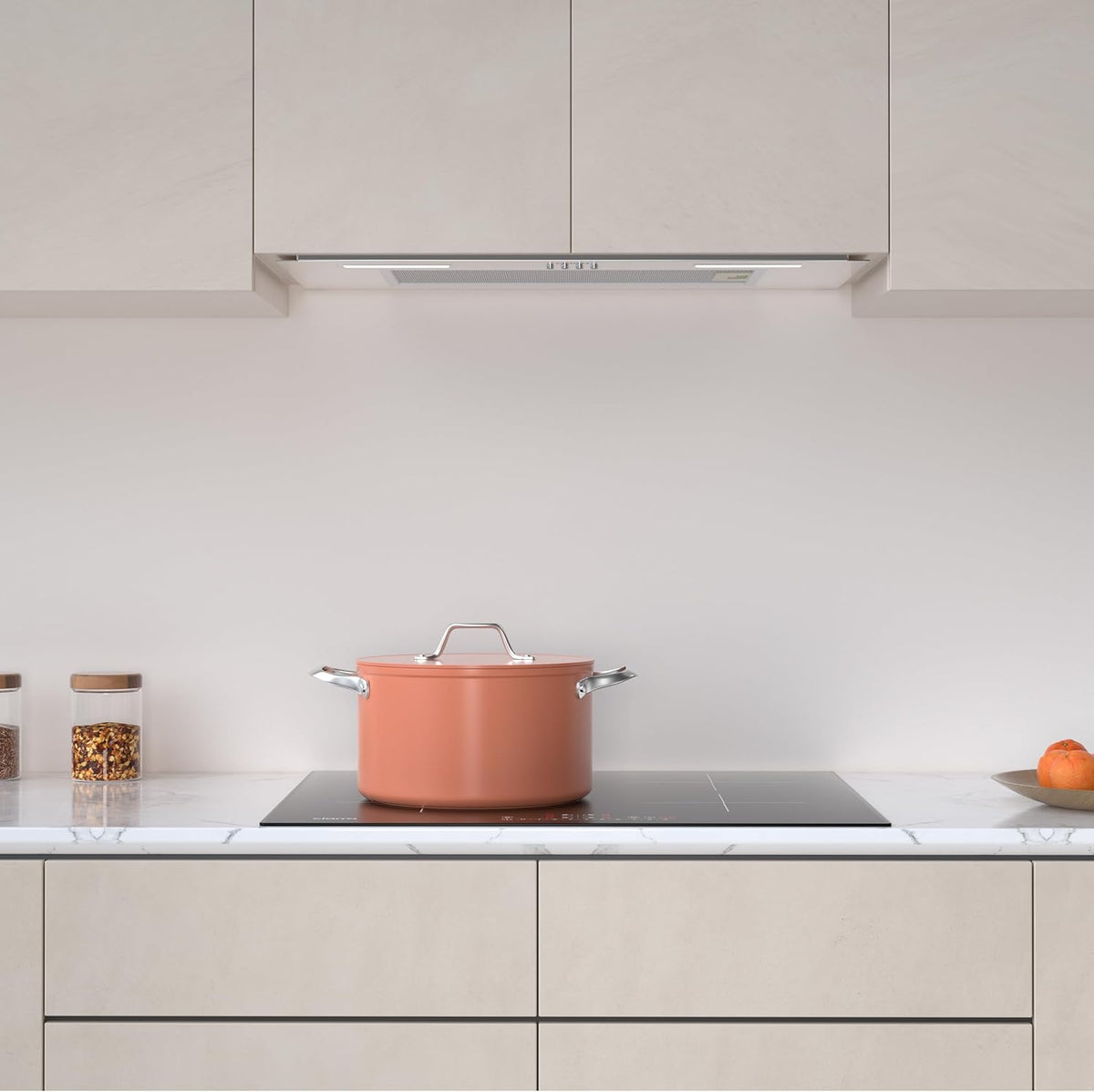 CIARRA CBCS6926A A+++ Inbouwafzuigkap, ventilatorbouwsteen, 60 cm breed, 650 m³/uur, afvoerlucht, inbouwkap, warme led-verlichting, 3 standen, met CBCF003 actieve koolfilter - QUORE