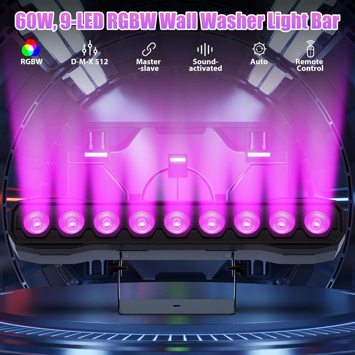 9 RGBW LED Wall Washer podiumlicht 60W, lichtbalk effectspot met afstandsbediening DMX512 stroboscoop discolicht partylicht voor bruiloft DJ Outdoor Kerstmis 2 stuks