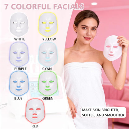 7-In-1 Hydrafaciale Machine – Hydrafacial Apparaat – Gezichtsverzorgingsapparaat – Gezichtsreinigingsapparaat – Huidverstevigingsapparaat – Wit – 9-Polige Sonde – 7-Kleuren LED-Masker