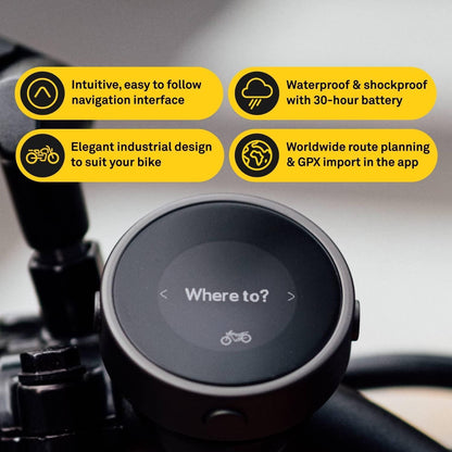 Beeline Moto GPS Computer - Gunmetal Grey | Wereldwijde routeplanning | Weerbestendig | USB Opladen | Sat Nav voor Motorfiets & Scooter met Strap Mount