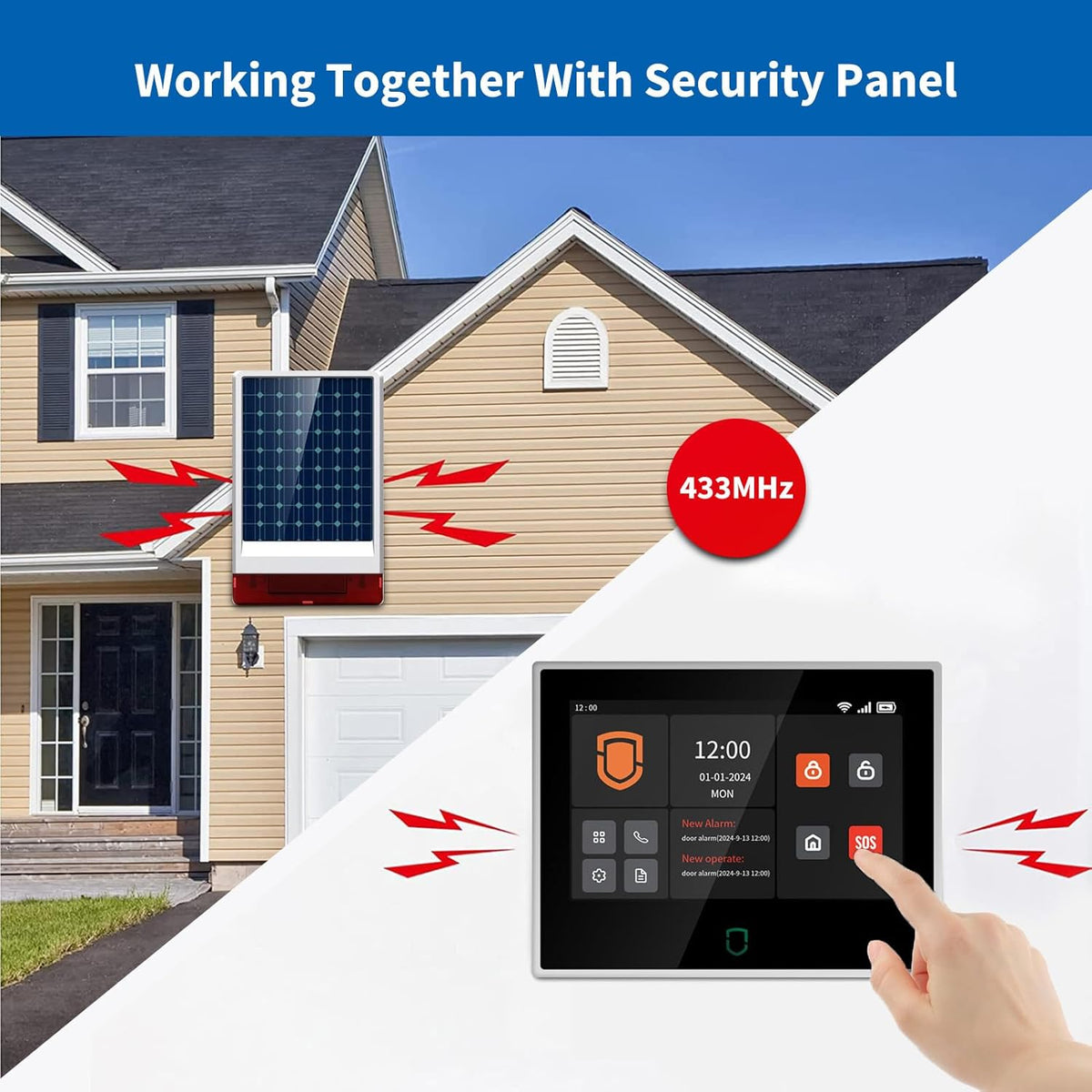 Wolf Guard WT4F-W06 4G + wifi-alarminstallatie, 7 inch touchscreen, 110 dB buitensirene, huisdier-immuunbewegingsmelder, deur-/raamsensor, Tuya Smartlife app, complete systemen