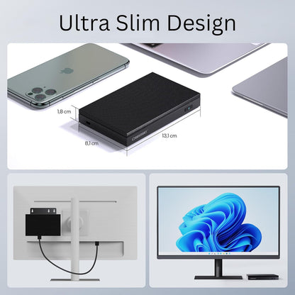 Orbsmart AW-16L Mini-PC Win11 Pro Desktop-PC, computer, Micro-PC, ventilatorloos, energiebesparend (Intel N150 CPU, 16 GB RAM, 512 GB SSD, USB-C, WiFi 6) Duitse fabrikant