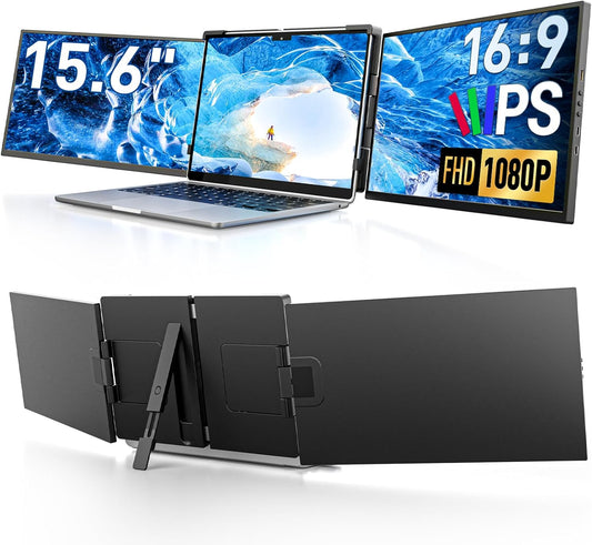 15,6" Laptop Screen Extender, FHD 1080P IPS Laptop Schermuitbreiding, Plug & Play Triple Display Extension, compatibel met 13,3 inch - 17 inch voor Windows/Mac/Android/Chrome