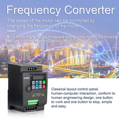 omvormer, VFD-converter, 3-fasen-omvormer, 380 V 2,2 kW motordriver, gebruikt voor de toerentalregeling van de spindelmotor