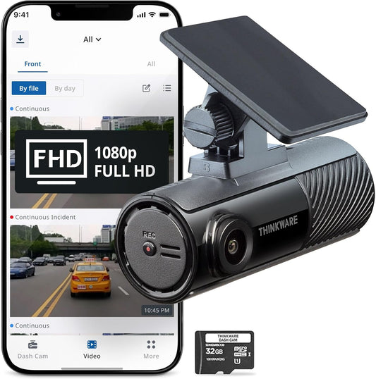 THINKWARE F70 PRO Dashcam 1080p front, 140° groothoek-dashboardcamerarecorder met G-sensor, gebufferde parkeermodus, nachtzicht, 32 GB wifi autocamera