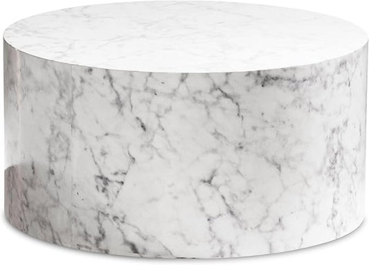 FineBuy Monobloc Coffee Table, 60 x 60 x 30 cm, Design Living Room Table, Round Lounge Table, Coffee Table, Modern - QUORE