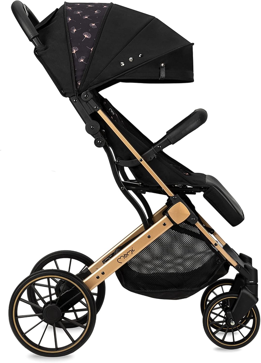 MoMi ESTELLE DAKAR kinderwagen vanaf 6 maanden (tot 22 kg), inklapbare buggy met 5-punts veiligheidsgordel, boodschappenmand en ligfunctie, telescopische stang om te trekken, staat na het opvouwen Ginko