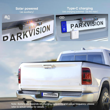 PARKVISION Achteruitrijcamera Draadloos 5 inch met Zonne-energie - 5000mAh Accu, FHD Monitor, 2.4 GHz, Geschikt voor Auto's en Campers