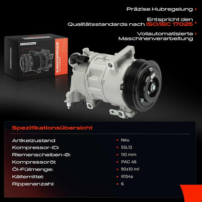 Frankberg Airconditioning Compressor Airconditioning Airconditioning Magnetische koppeling Compressor voor airconditioning Replace# 1611179980