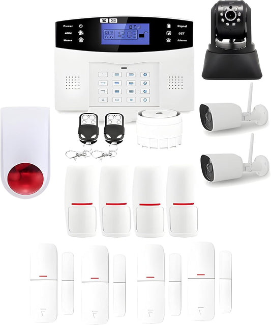 Draadloze huisalarm gsm en 3 camera's wifi kit ip3