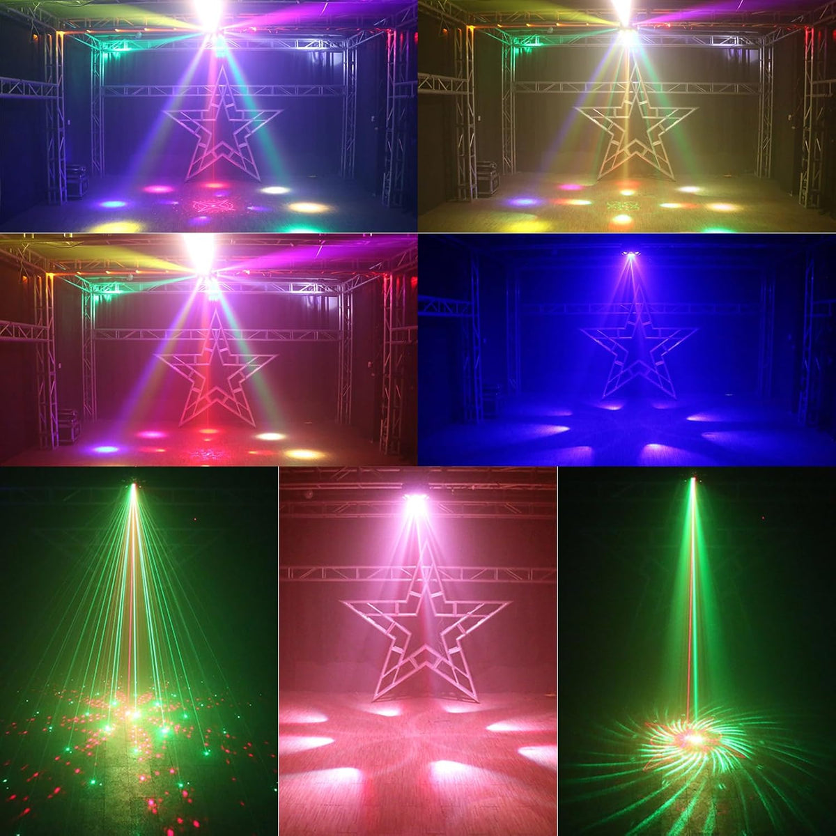 Beweegbaar hoofdlicht, 150 W RGBW 4-in-1 led-DJ-podiumverlichting, DJ-verlichting met oneindige rotatie en geactiveerd geluid, voor bruiloft, DJ-feestjes en live-huis