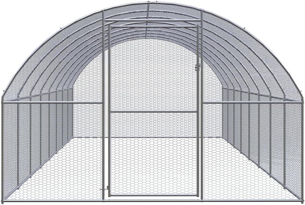 vidaXL Chicken coop 3x8x2m galvanized steel - QUORE