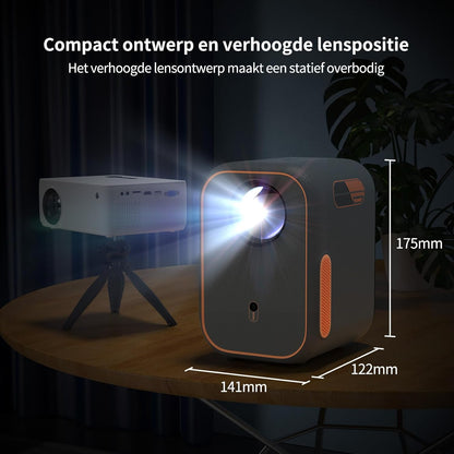 WEMAX Mini Projector【Netflix Gecertificeerd & Google TV】Draagbare Projector【4K Ondersteuning & 1080P Native】Slimme Projector met Dolby Audio, Video Projector met WiFi/Bluetooth voor Home Cinema,Buiten