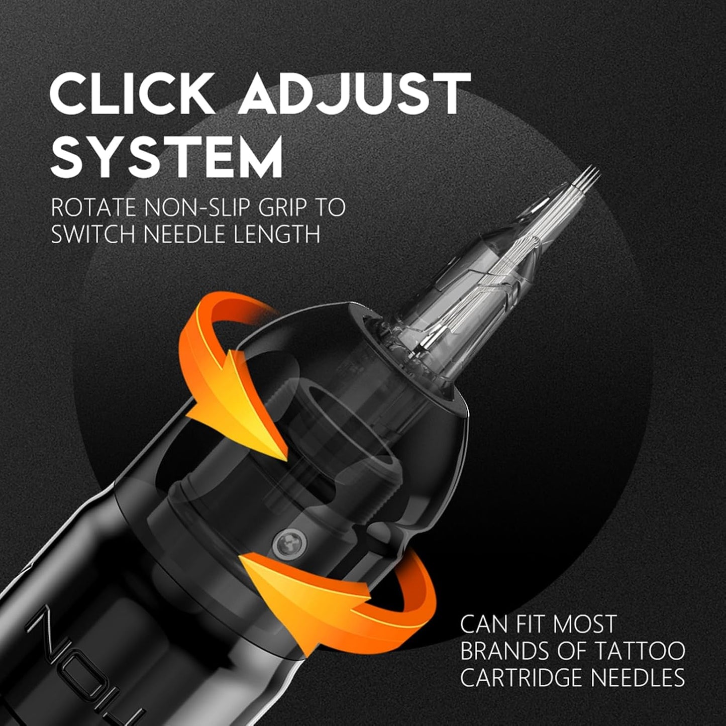 Ambition Lutin Rotary Tattoo Machine met Korall Tattoo Voeding 2200mAh Straight Drive Bar - Draadloze Tattoo Machine Korte Tattoo Pen met Brushless Motor met RCA-kabel voor tatoeëerder
