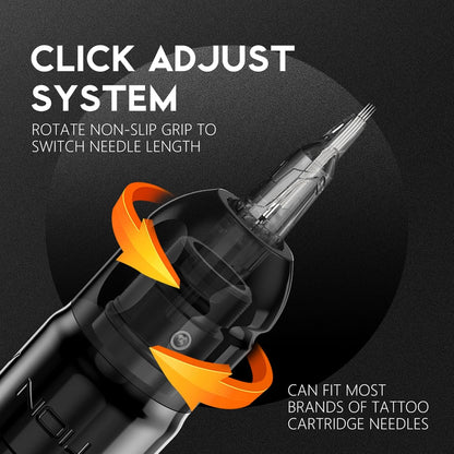 Ambition Lutin Rotary Tattoo Machine met Korall Tattoo Voeding 2200mAh Straight Drive Bar - Draadloze Tattoo Machine Korte Tattoo Pen met Brushless Motor met RCA-kabel voor tatoeëerder