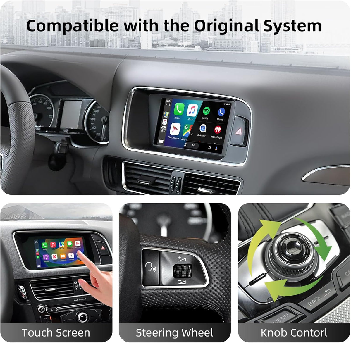 Draadloze CarPlay & Android Auto Retrofit Kit – CarPlay Adapter – Android Auto Interface – OEM Upgrade Module – MMI 3G Decoder – Plug & Play Installatie – WLAN & Bluetooth Connectiviteit