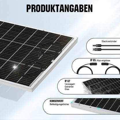 Bifaciale Zonnepanelen – Mono Zonnepaneel – Zonnepaneel Set – Zonnepaneel 12V – Zonnepaneel Caravan – 480 W Totaal – 22% Hoog Rendement