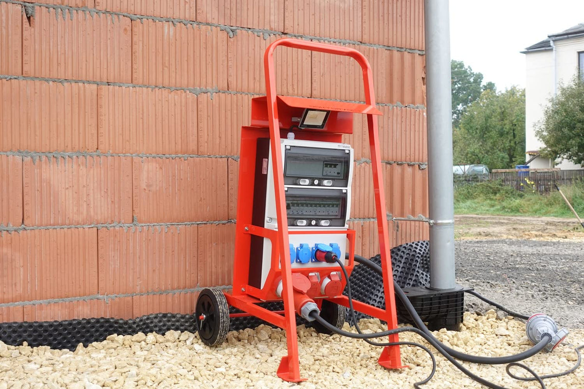 Bouwstroomverdeler met standaard stroomverdeler eXT S/FI SET 32A 2x16A 4x230V Frans/Belg System