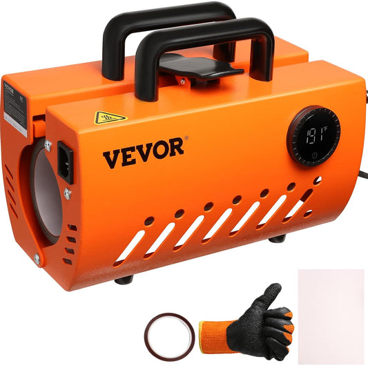 VEVOR Hete 620 W Druk voor Druk 33-89 cl 7,3-8,7 cm Diameter Sublimatiemachine 40-210 ℃ Aanpassing Gemakkelijk Aanpassing Afbeeldingen op Mok Beker, Zwart, Standaard