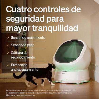 PETLIBRO Luma automatische zelfreinigende kattenbak met AI-camera, 24/7 geurcontrole, multi-katherkenning tot 10 katten, app-tracking, veiligheidssensoren, grote open bovenkant