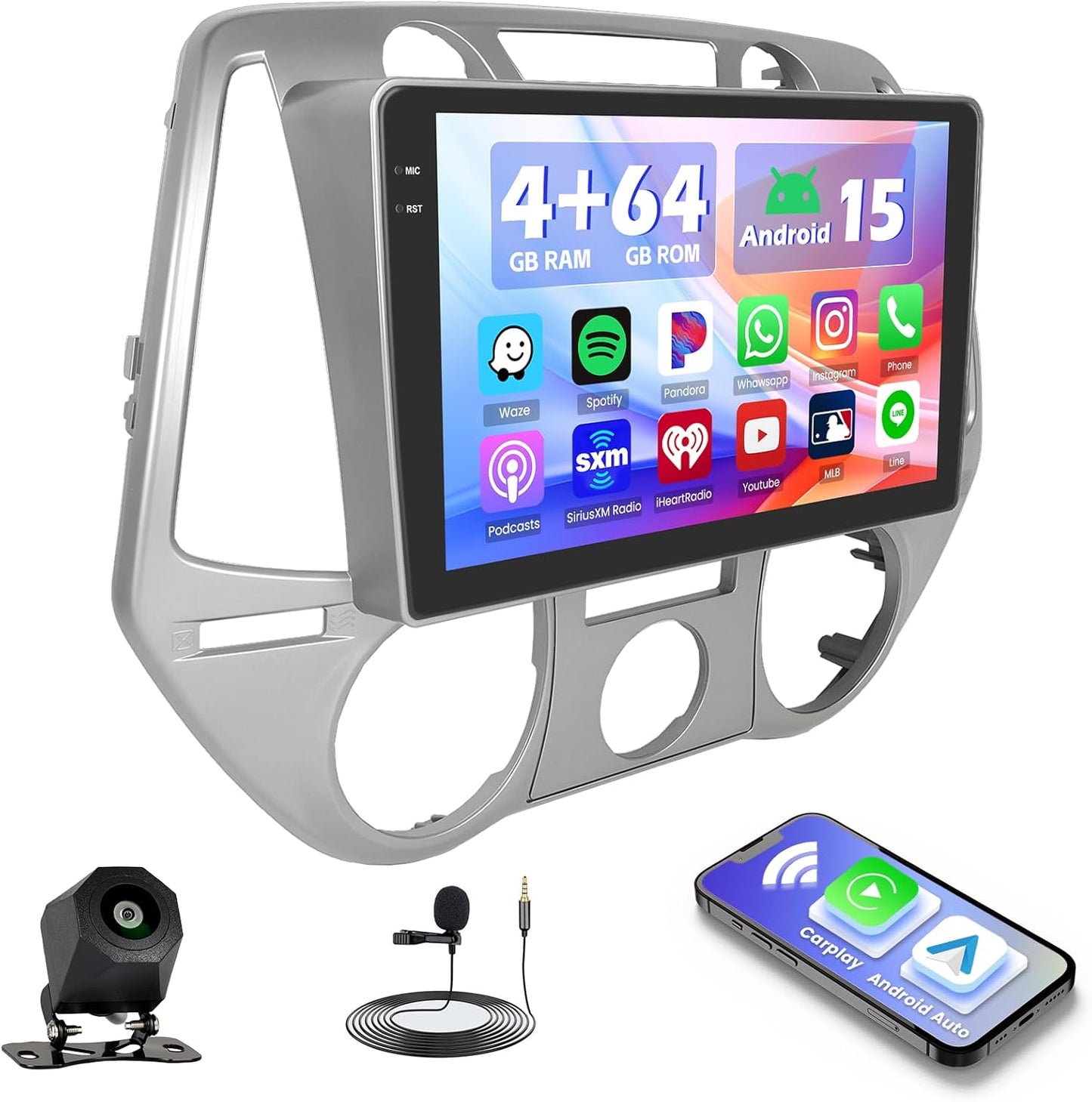 Android Autoradio – Multimedia Systeem – Navigatie Radio – CarPlay Stereo – Android Auto Receiver – 9 Inch Incell Touchscreen – Wireless CarPlay & GPS Navigatie