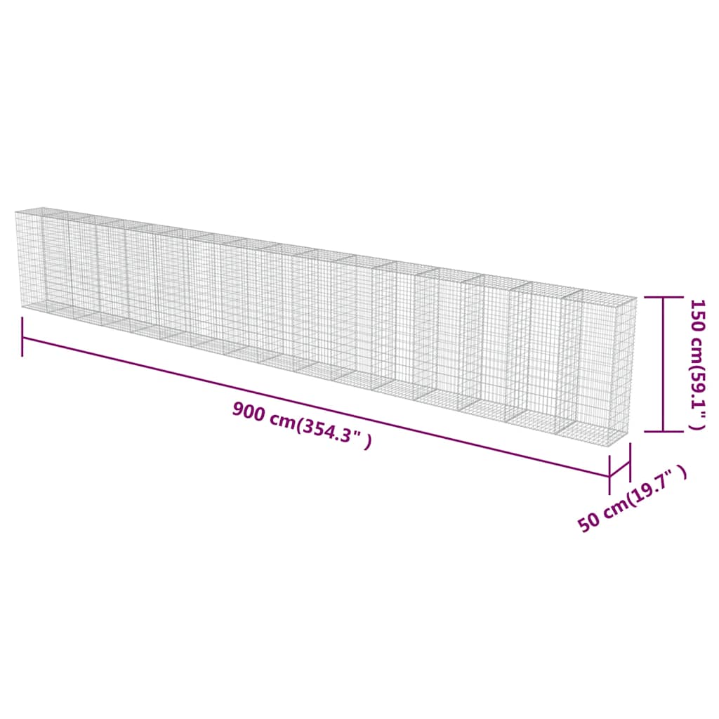 Gabion – Schanskorf – Steenkorf – Schanskorven – Steenkorven – Weerbestendig Staal – Afmetingen 900x50x150 cm