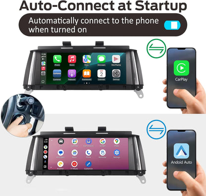 Fast Boot Linux Autoradio Compatible with BMW X3 X4 Series F25 F26 (2011-2013) CIC iDrive Upgrade |Bluetooth/Wireless CarPlay/Android Auto | Retains OEM Controls