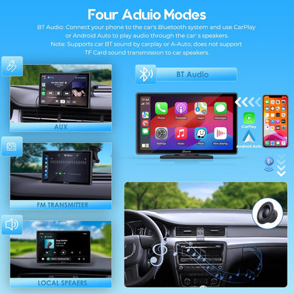 CARPURIDE 9 Zoll W901 Plus, Kabelloses CarPlay & Android Auto & Android 12.0, Online- und Offline-GPS-Navigation, Car Play-Bildschirm fürs Auto, G00GLE Play, Mirror Link, Bluetooth