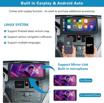 12,3 inch touchscreen autoradio – inbouw radio – multimedia systeem – auto stereo – navigatie systeem – Draadloze CarPlay & Android Auto – Ondersteuning voor achteruitrijcamera en MirrorLink